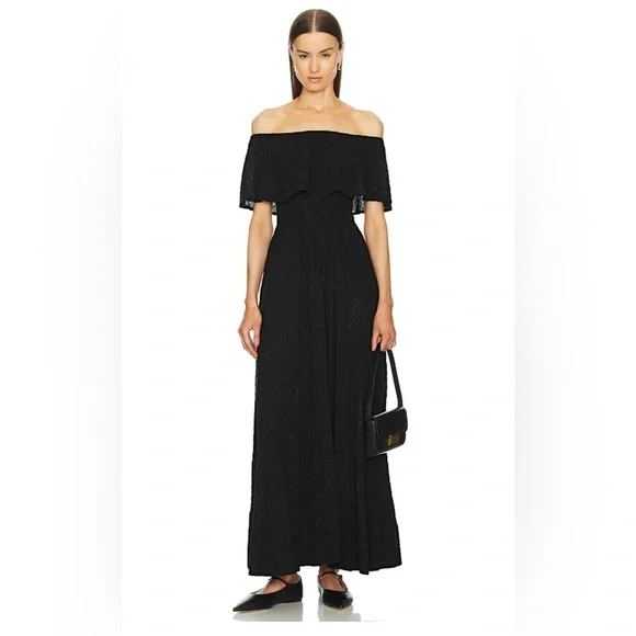 black helsa dress Helsa Black Lace Column Dress Black Size 8